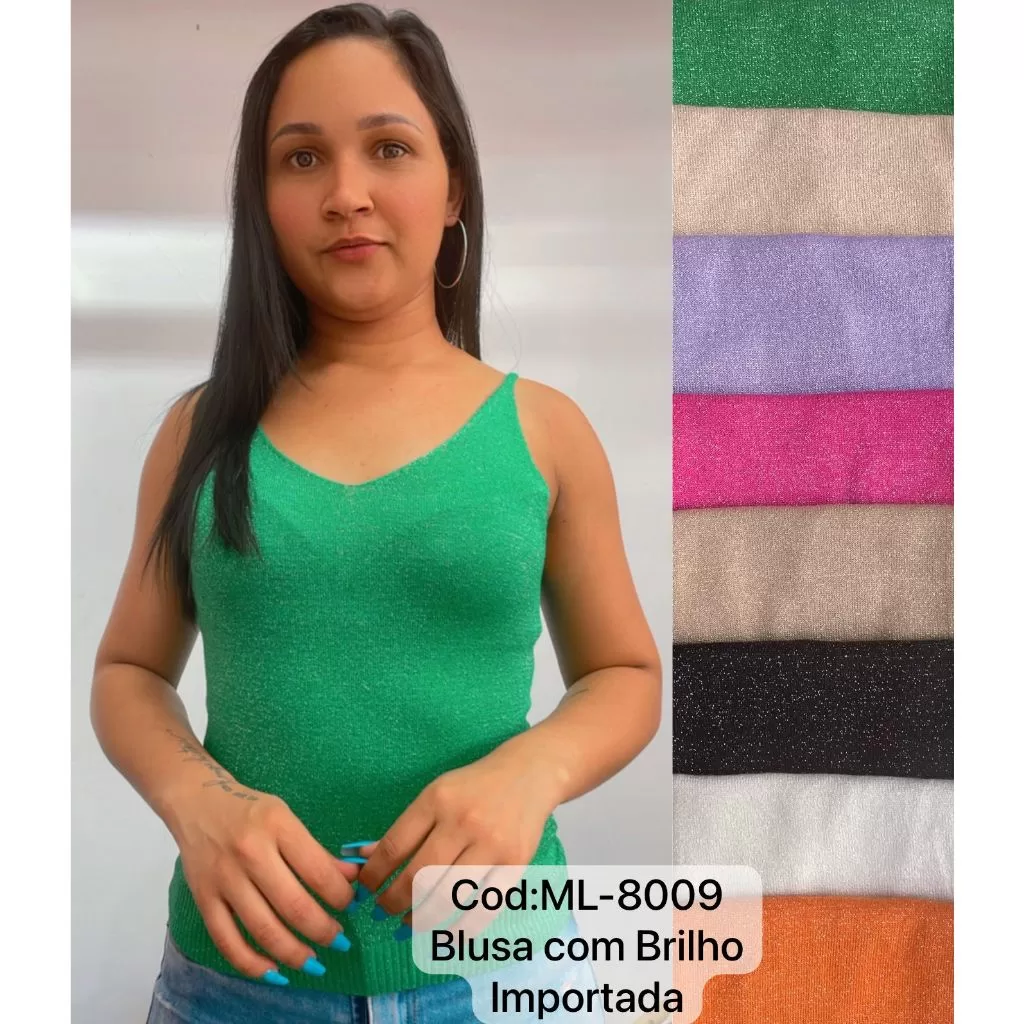 REGATA FEMININA /LUREX DE BRILHO /ALCINHA IMPORTADA 8009