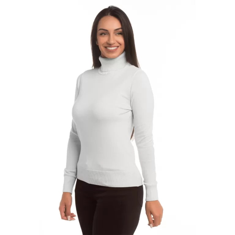 Blusa Cacharrel Tricô Básica Suéter Gola Alta S