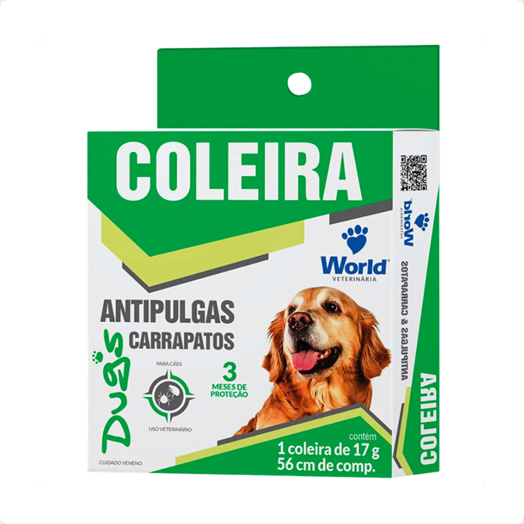 Coleira World Dugs 17g Antipulgas para Cães – 56cm