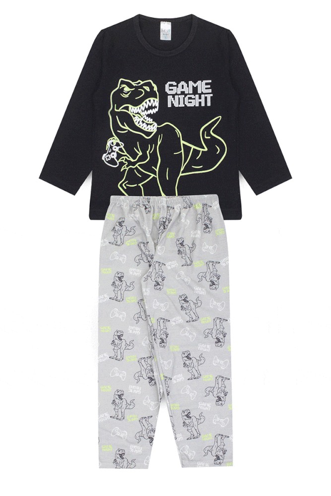 Pijama Infantil Masculino Inverno Game Night ̵