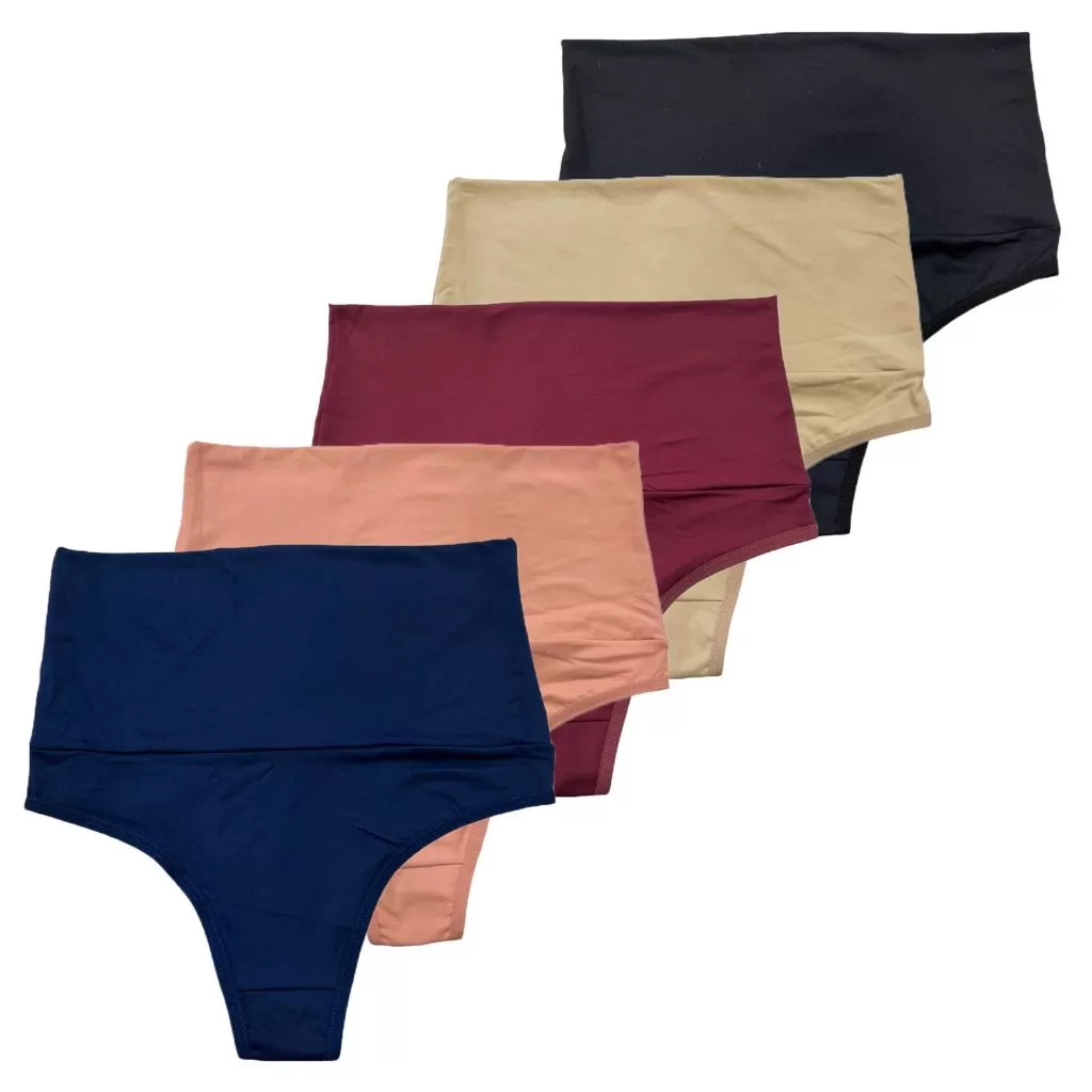 Kit 5 Calcinhas Pós Parto Pala Dupla para Gestante Alta