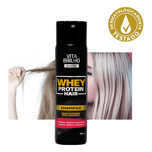Shampoo Whey Protein Hair Profissional 300ml Vita 