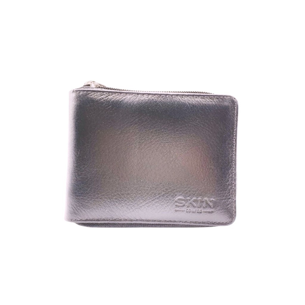 Carteira Couro Legítimo Zíper SKIN ATUAL 003 CAFE