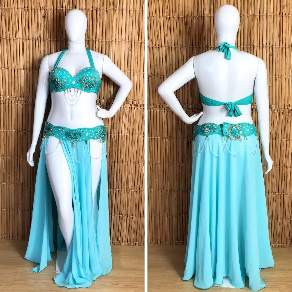 [Liquidação] Dança do Ventre Traje Bordado Completo – Pronta Entrega – TPCL-787