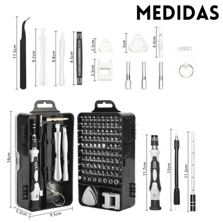Kit Ferramentas 115 Peças Jogo Mini Chaves Precis