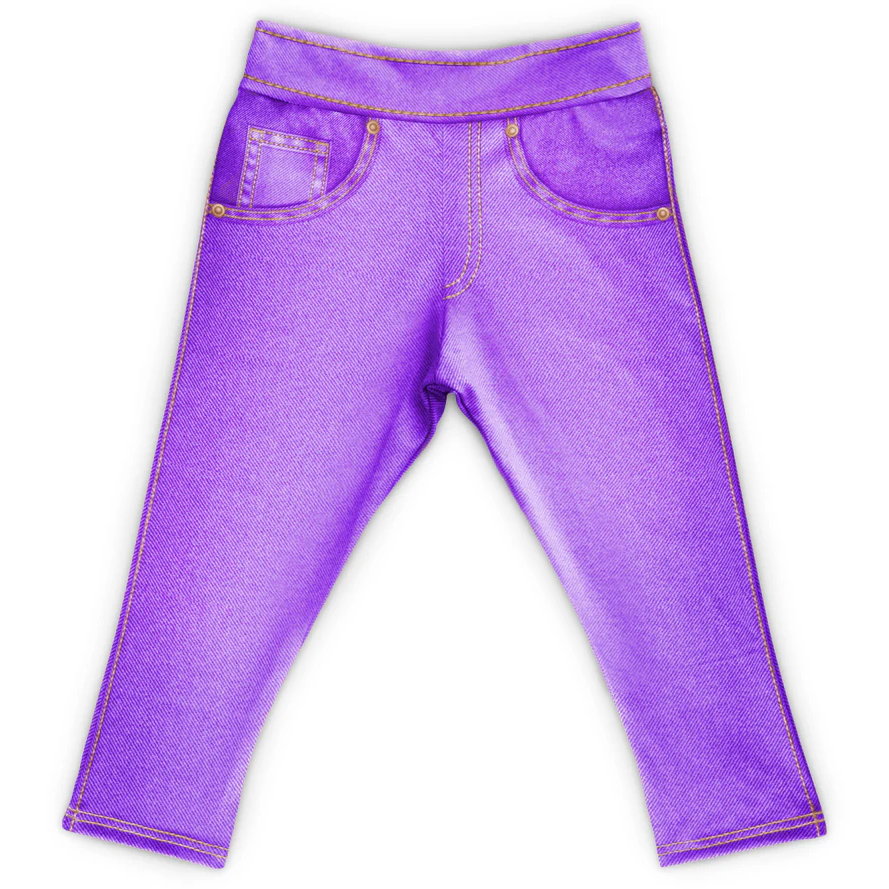 Calça Fake Jeans Bebê Menina Roxa MiniBoo Proteção Solar 50+