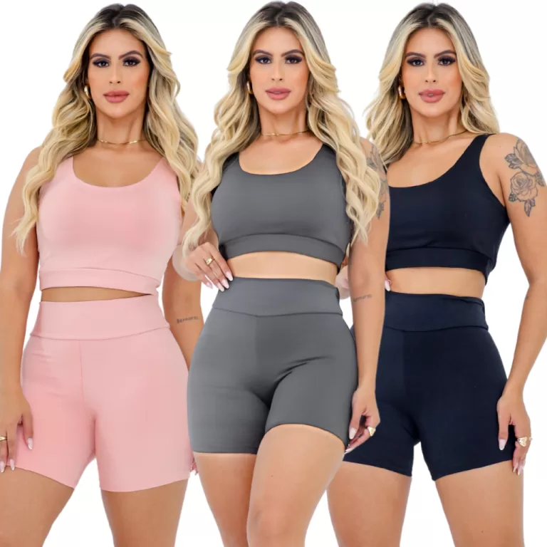 Kit 3 Shorts Suplex Legging Academia Cós Alto Sho