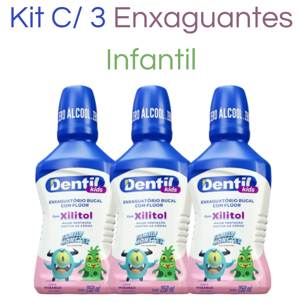 Kit 3 Enxaguante Bucal Morango C/ Xilitol: A Escolha Ideal para Crianças