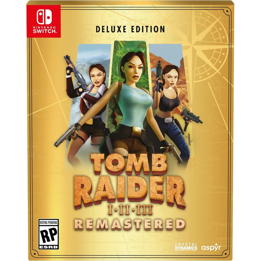 Tomb Raider I-III Remastered Starring Lara Croft Deluxe Edition Switch Midia Fisica