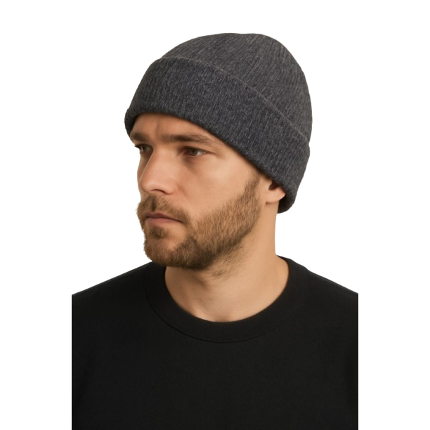 Touca Gorro Trançada Quadriculada Caida Mesclada 