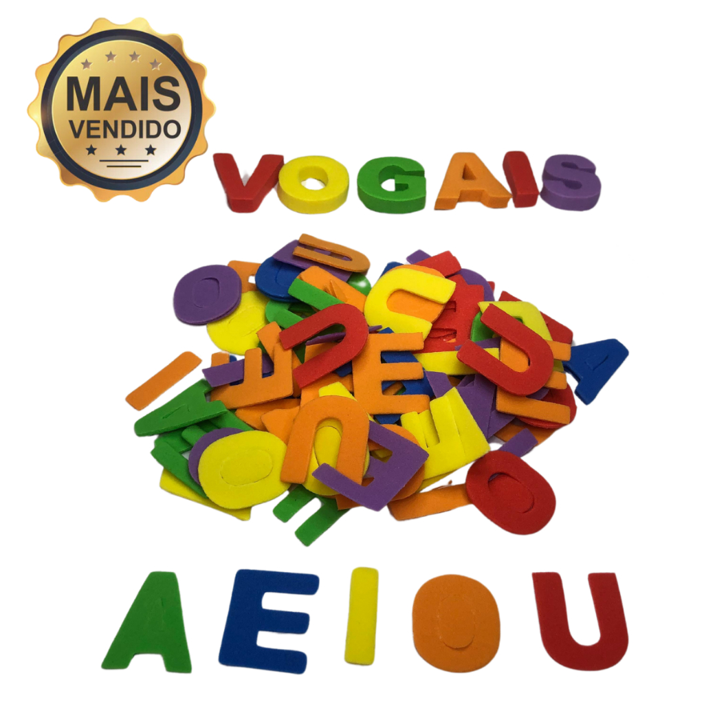 Jogo de Vogais com 90 Letras Conjunto Educativo para Ensino Infantil e Desenvolvimento Linguístico