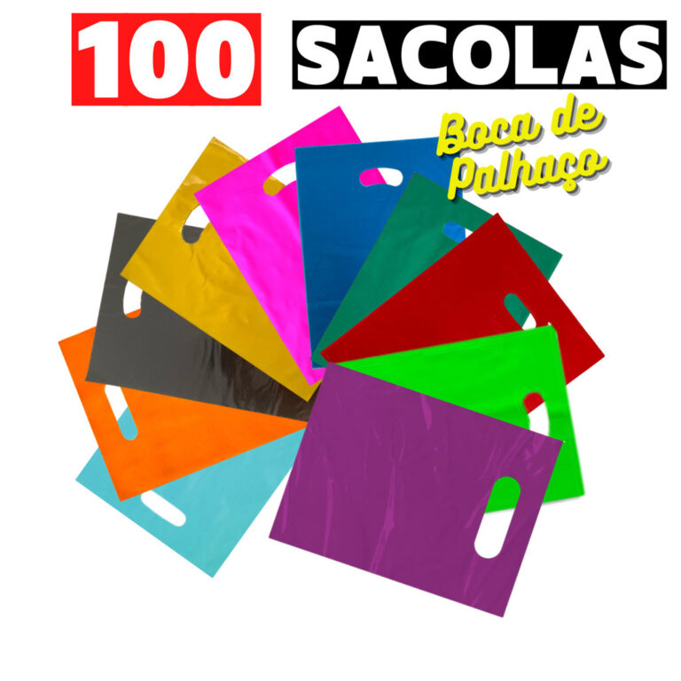 100 Sacolas Boca de Palhaço 15×20, 20×3