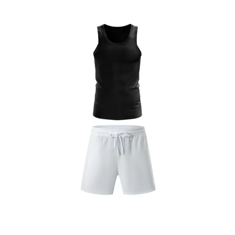 Kit Regata e Bermuda Tactel Masculino Preto e Bran