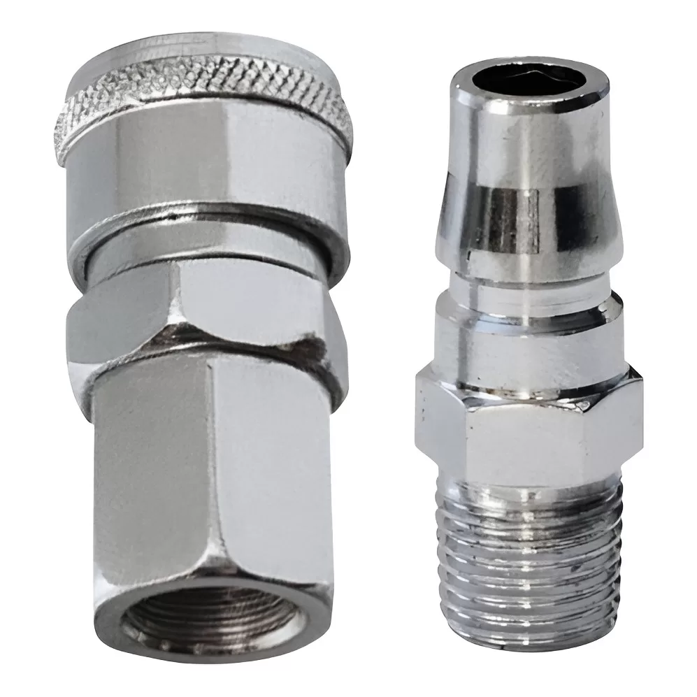 Kit 01 Engate Rápido Alta Vazão Rosca 1/4 Com 01 Pino Macho