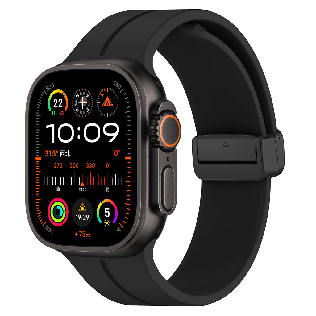 Pulseira de Magnética Silicone Para Apple Watch Ultra 3 2 49mm 44mm 45mm 46mm 42mm 40mm 41mm Series