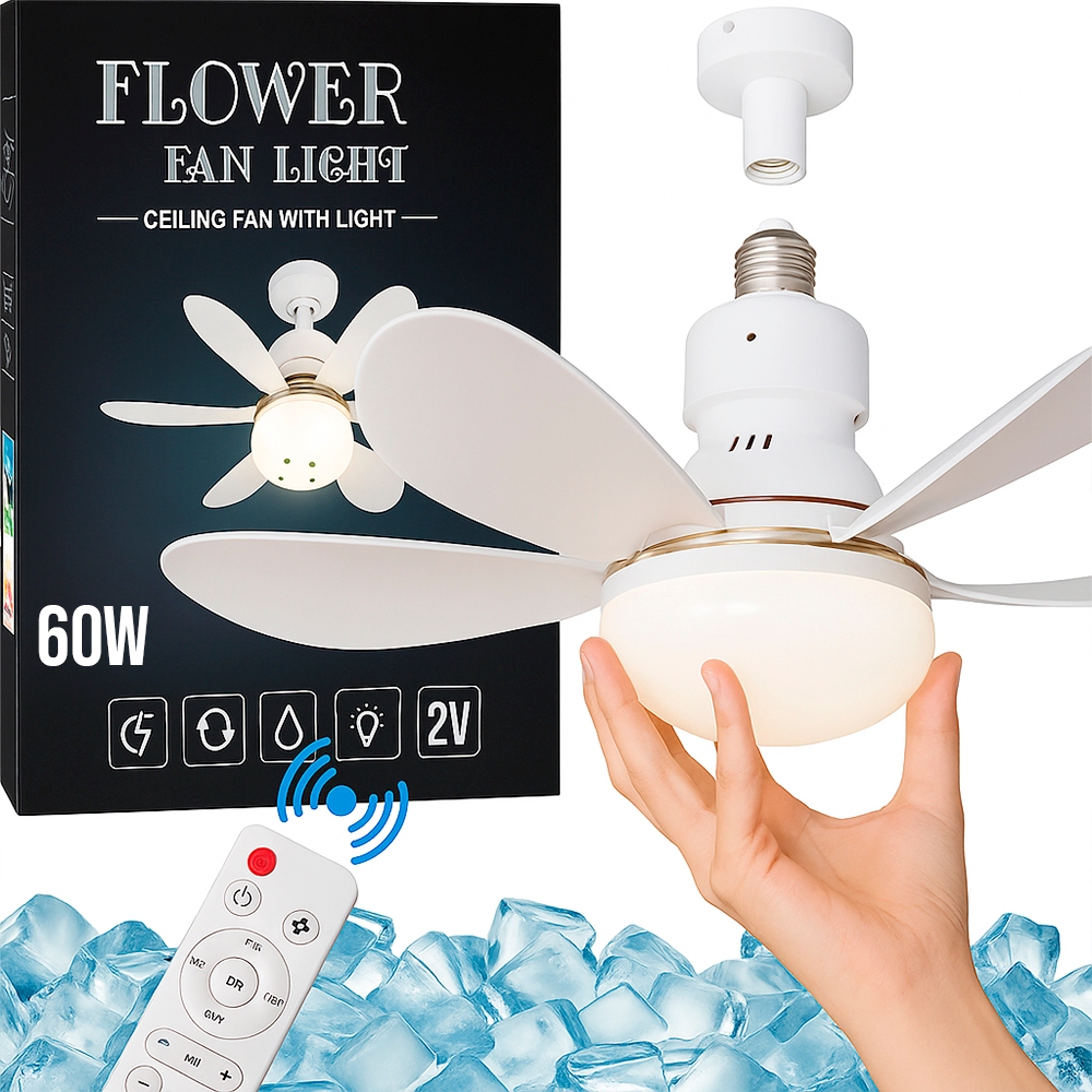 Kit 2 Ventilador De Teto Com Lâmpada Led E Controle Remoto Ventilador De Soquete