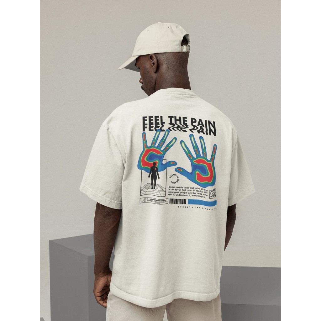 Camisa Camiseta Oversize Streetwear Masculino e Feminino Treino e Dia a Dia Preto e Off Whte Estampa