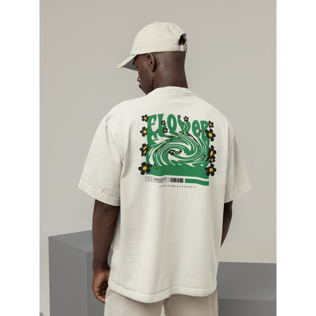 Camisa Camiseta Oversize Streetwear Masculino e Feminino para Treino e Dia a Dia Preto e Off Whte Es