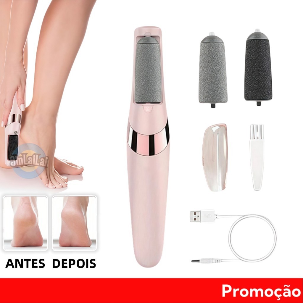 Lixador de Pé Elétrico – Esfoliador Tira Calos Pedicure Portátil