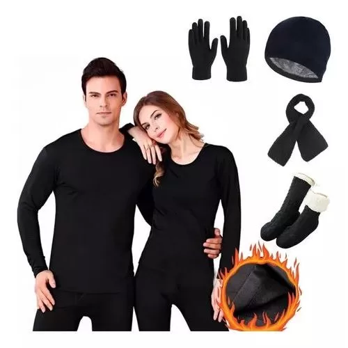 Kit De Frio Blusa Calca Térmica Luvas Meias Touca