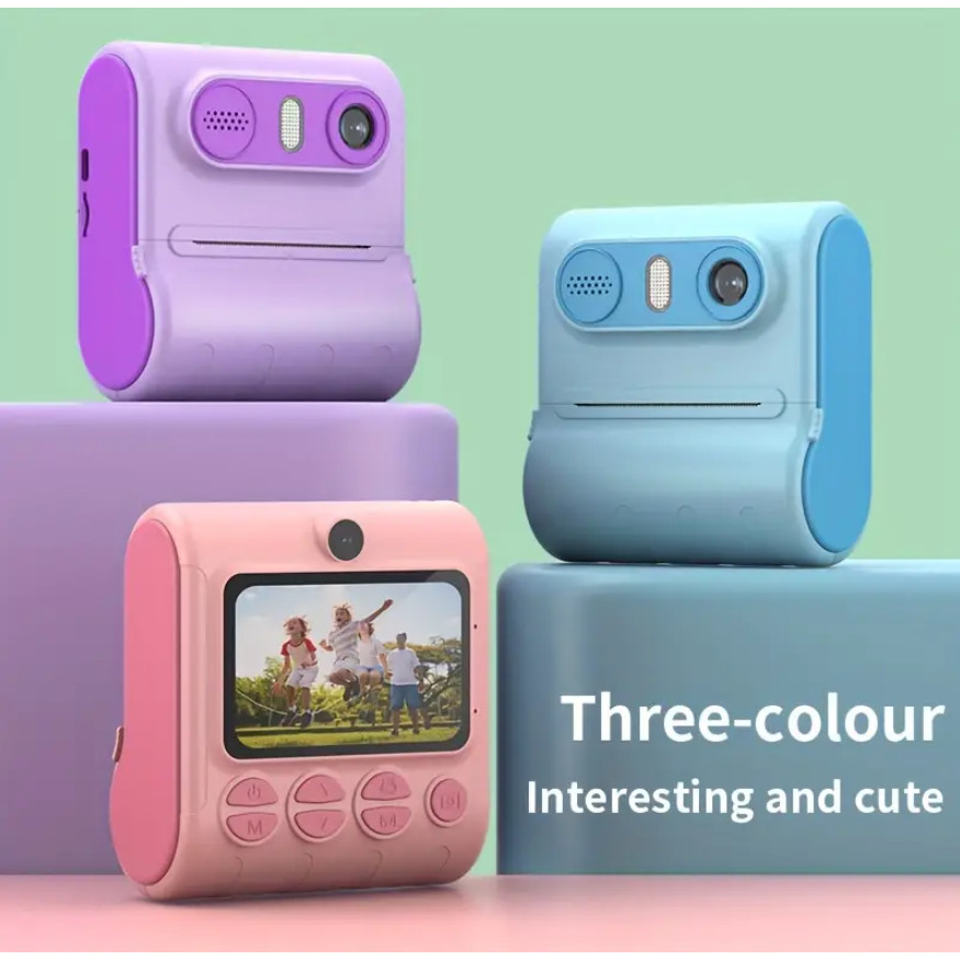 Câmera Instantânea Digital Para Crianças 1080P, Tela de 2,4 Polegadas.