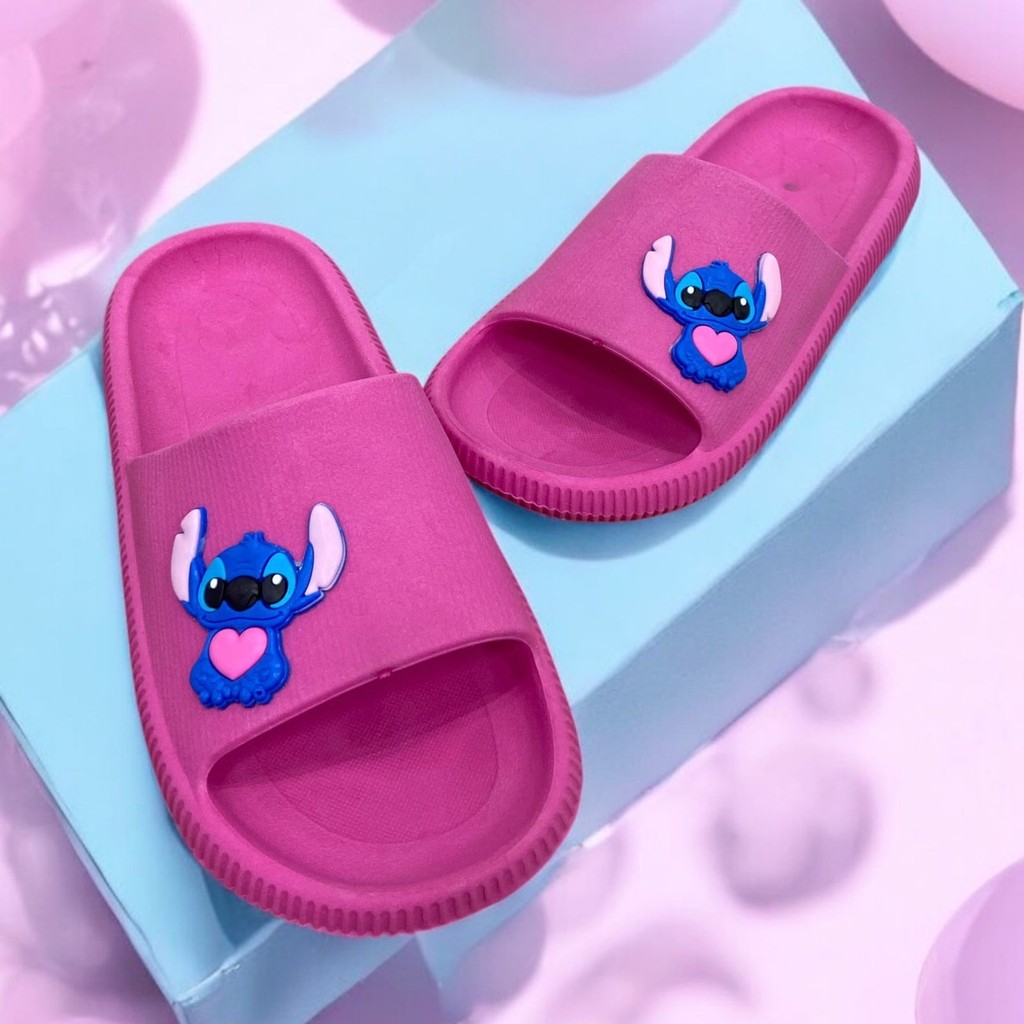 Chinelo Nuvem Slide Menino Menina Stitch Coração Criança