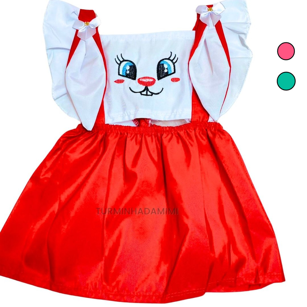 Vestido Infantil Menina Páscoa Coelhinho da Páscoa Fantasia