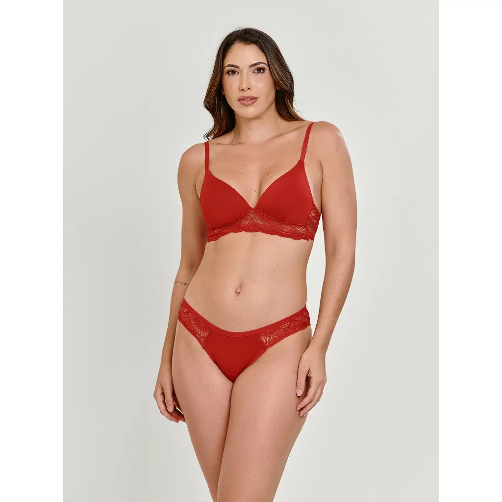 Conjunto de Calcinha e Sutiã com Bojo Soft Confort e Renda Elegância e Conforto para o Seu Dia a Dia