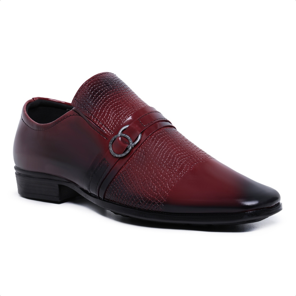Sapato Social Masculino Verniz  Sintético Vinho