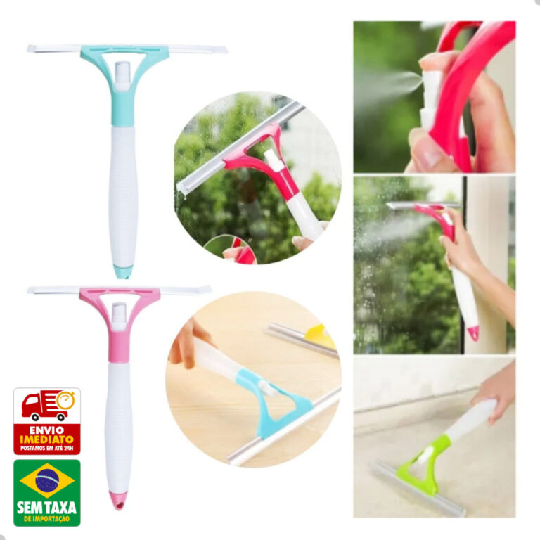Rodo Limpa Vidros 2 em 1 Spray Borrifador com Rese