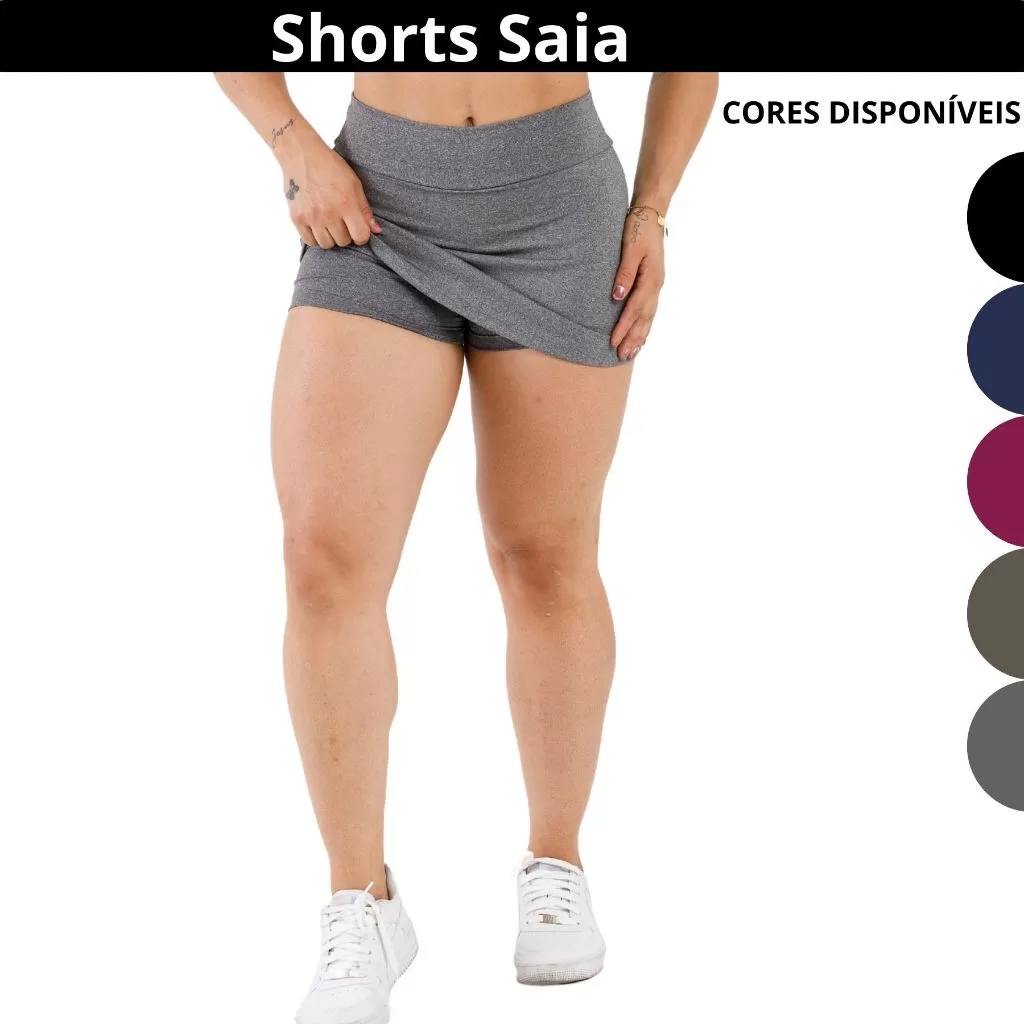 SHORT SAIA FEMININO ACADEMIA MODA FITNESS SUPLEX PREMIUM  90522-C3