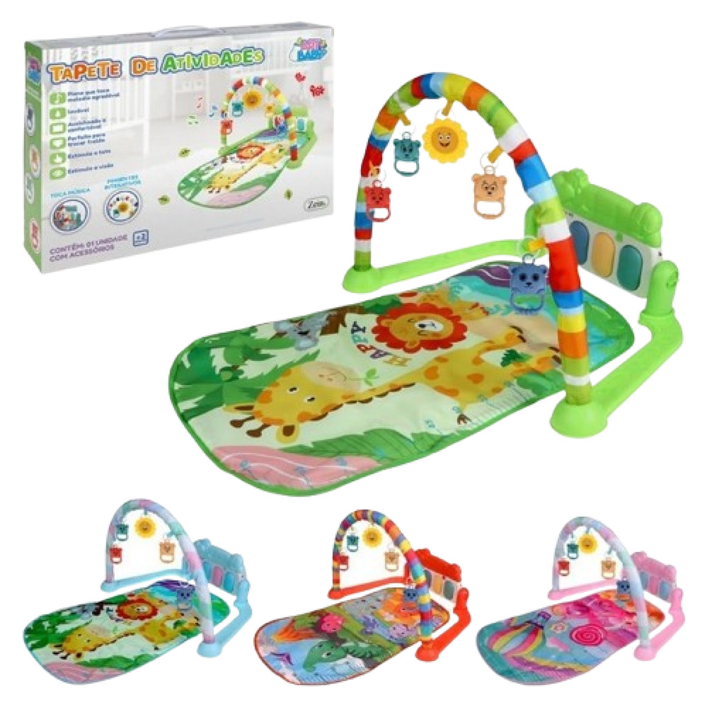 TAPETE DE ATIVIDADES BABY INTERATIVO C/ PIANO ESTIMULA OS SENTIDOS EDUCATIVO MACIO SEGURO DIVERSÃO