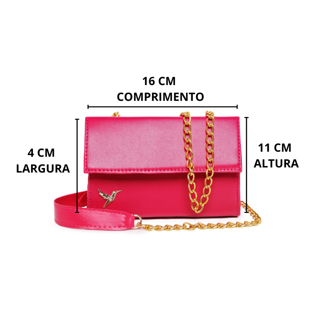 Bolsa Transversal Feminina com Alça Modelo Carteira