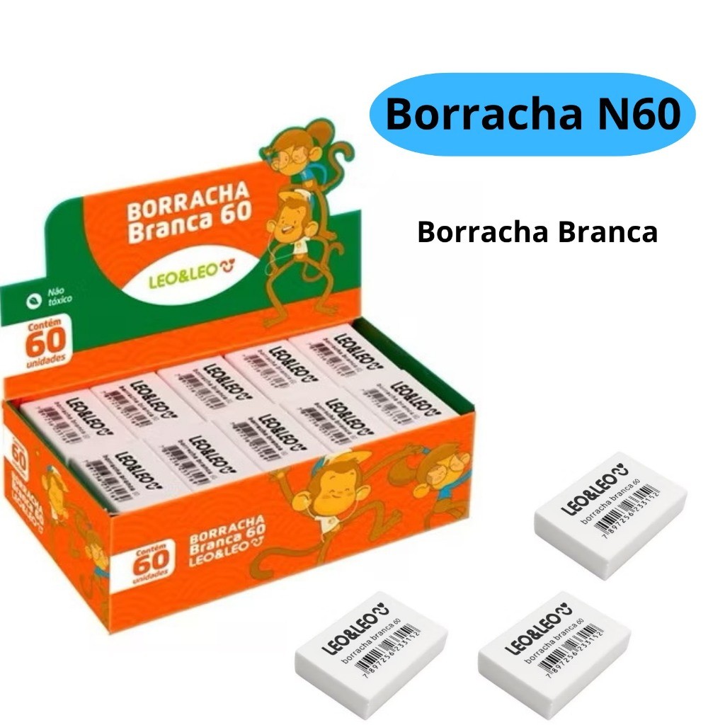 Borracha N°60 Branca Pequena Escolar – LeoELeo