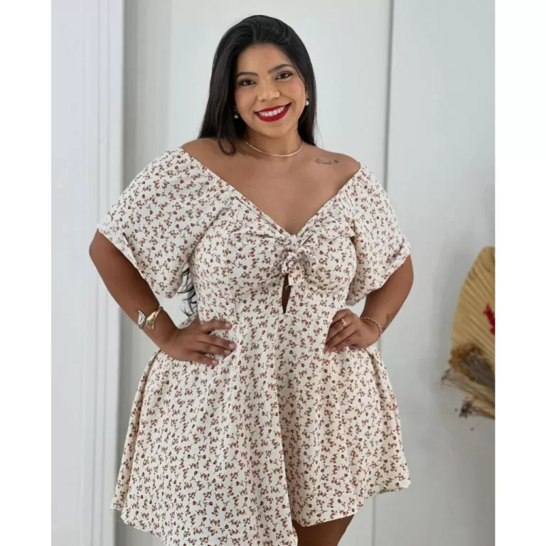 Macaquinho PLUS SIZE Short Saia Feminina Cores Var