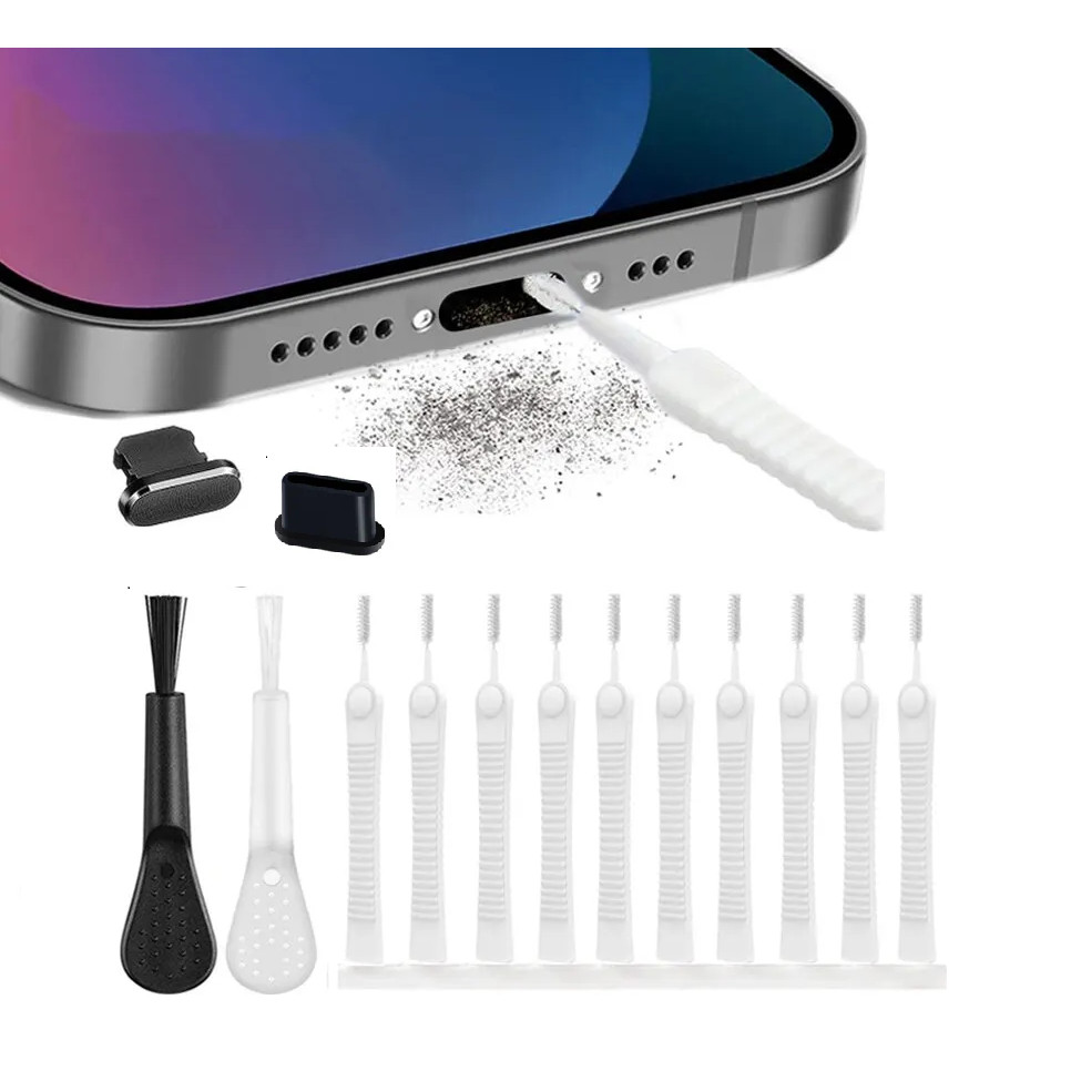 Kit Limpeza Escova Para Entrada iPhone Samsung Celular Usb C