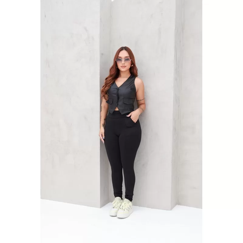 calça legging montaria flanelada inverno