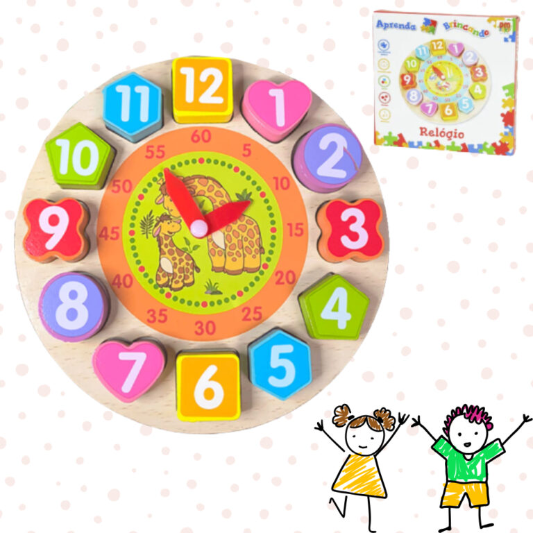 Brinquedo Pedagógico Relógio Didático 13 Peças
