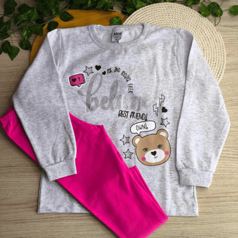 Conjunto Infantil Moletom Menina Estiloso Manga Lo