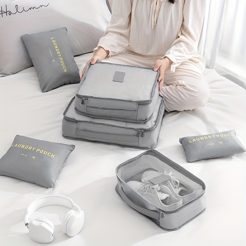 Kit Conjunto De 6 Peças De Bolsas De Armazenamento Para Viagem,Cubos De Embalagem Multifuncionais yc