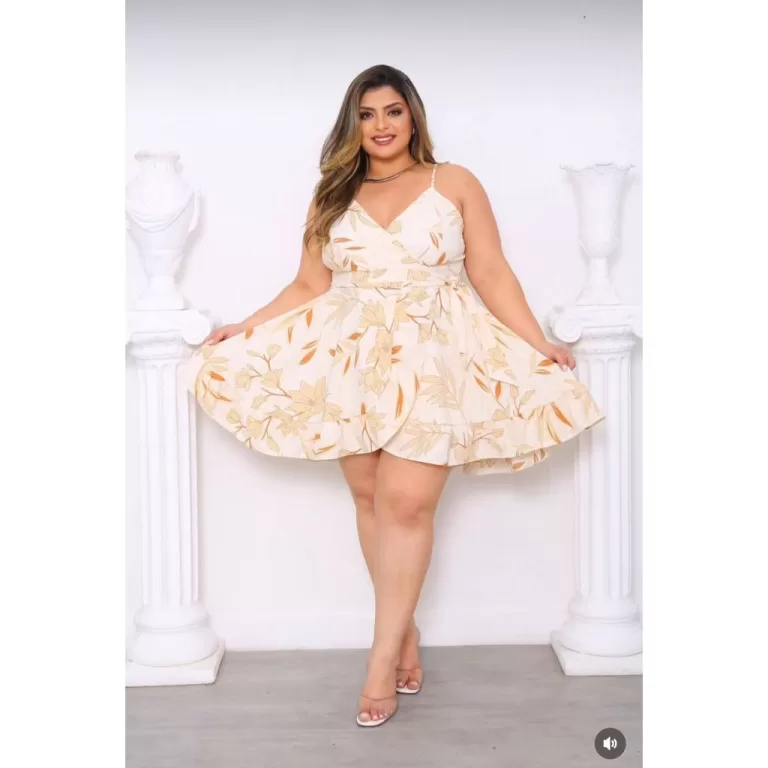 Macaquinho PLUS SIZE short saia Feminina Cores Var