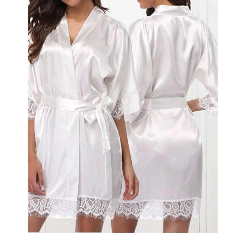 Robe de Noiva  Cetim Branco com Renda