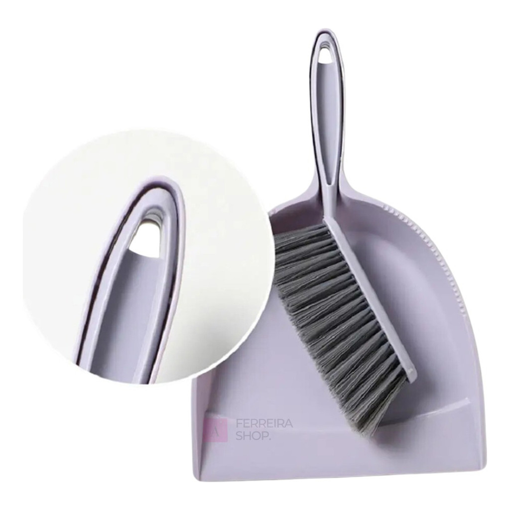 Kit Limpeza Profissional Mini Vassoura + Pá Reforçada Casa
