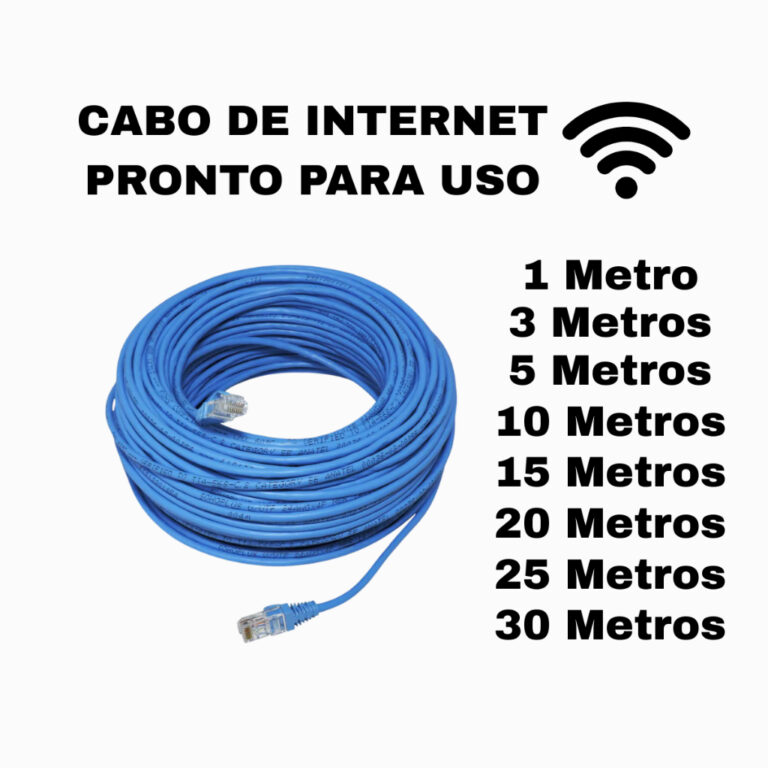 Cabo De Rede Azul RJ45 CAT5e Pc Notebook Roteador 