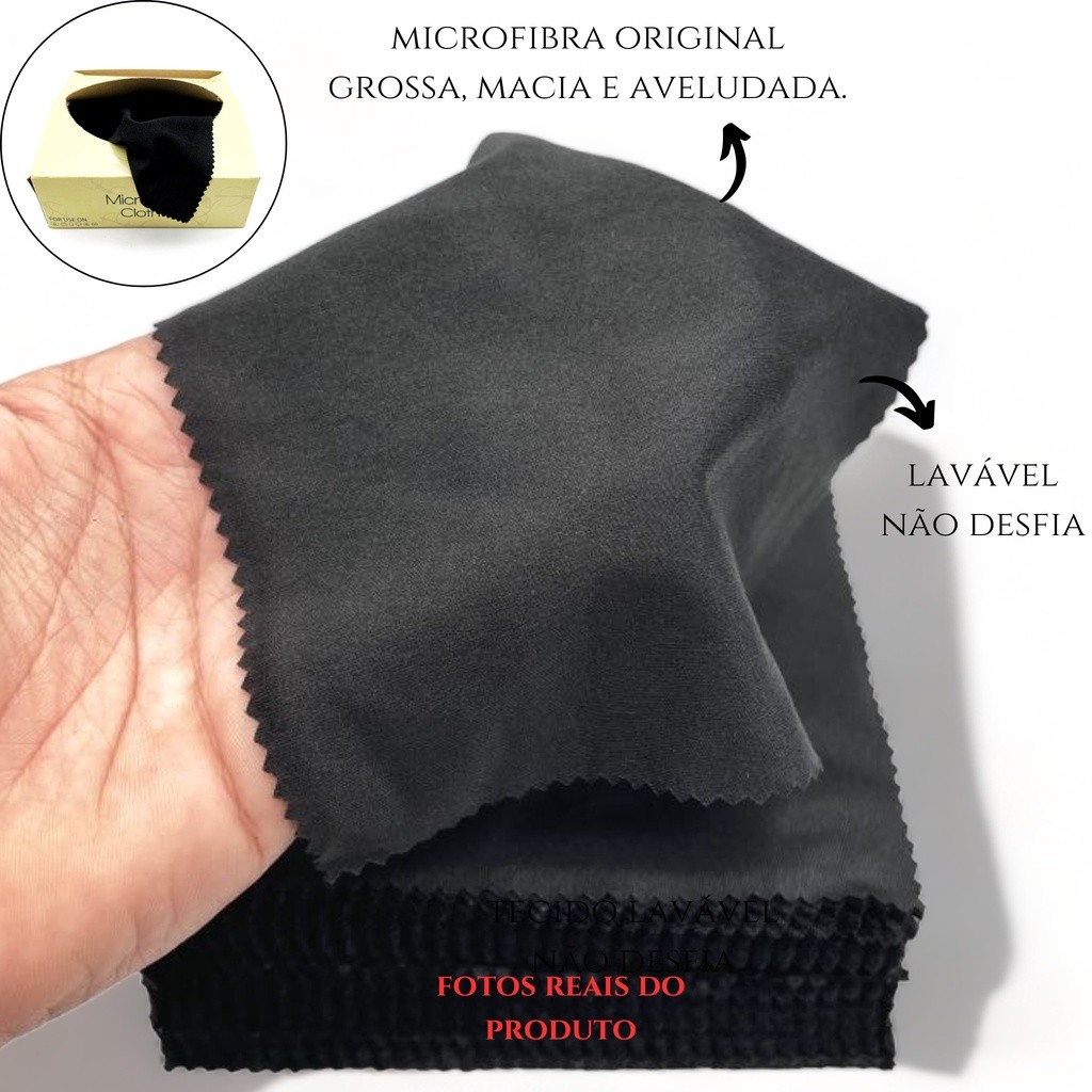 Kit Caixa 100 Flanelas Microfibra Óculos Lentes Jóias Grossa Original Importada Atacado