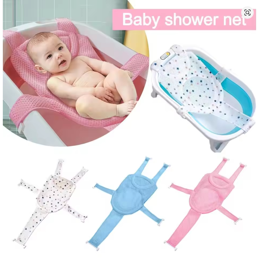 Rede Proteção Para Banho Do Bebe Banheira Com Trava Suporte Reclinável Antiderrapante