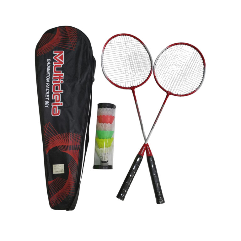 Kit de Badminton 2 Raquetes + 6 Petecas Treino Esp