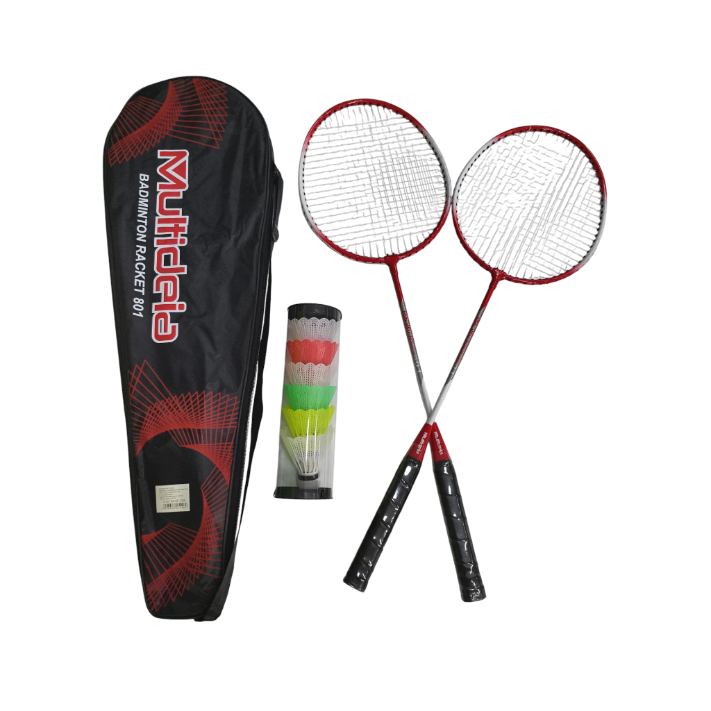 Kit de Badminton 2 Raquetes + 6 Petecas Treino Esporte