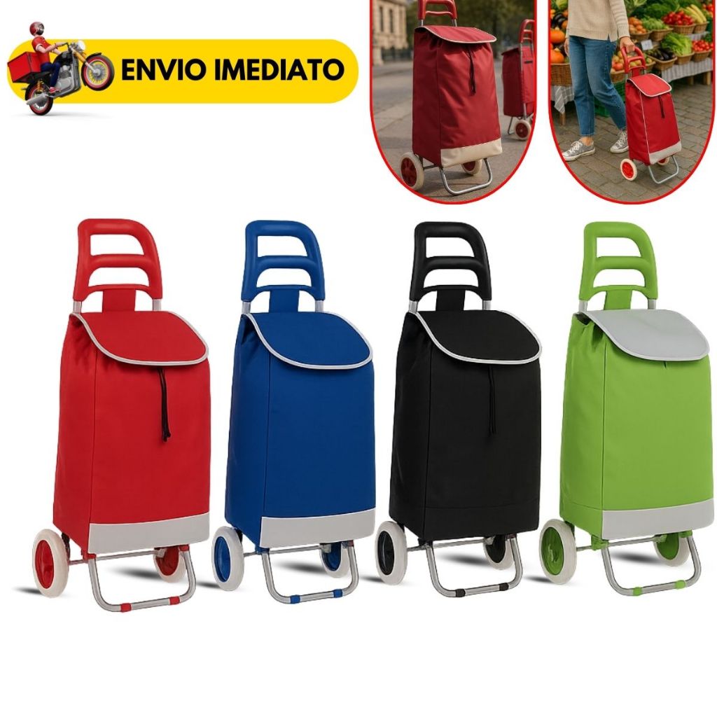 Carrinho De Compras Feira Supermercado Reforçado Dobrável Sacola Bolsa Térmica Suporta 30kg Colorido