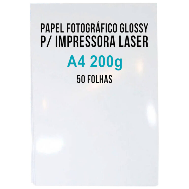 Papel Foto Laser Glossy 200g A4 Fotográfico Branc